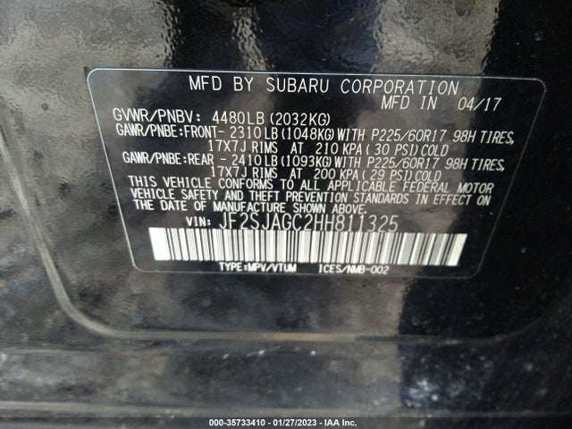 2017 Subaru Forester, VIN: JF2SJAGC2HH811325