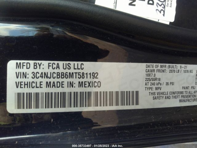 3C4NJCBB6MT581192 Jeep Compass Altitude