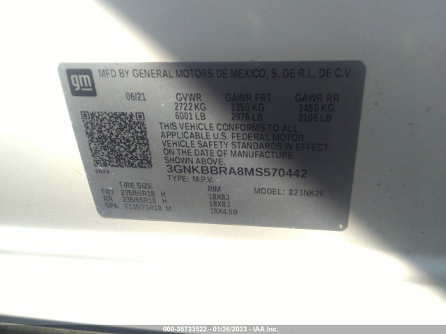 Chevrolet Blazer Lt 2021 3GNKBBRA8MS570442 Image 9
