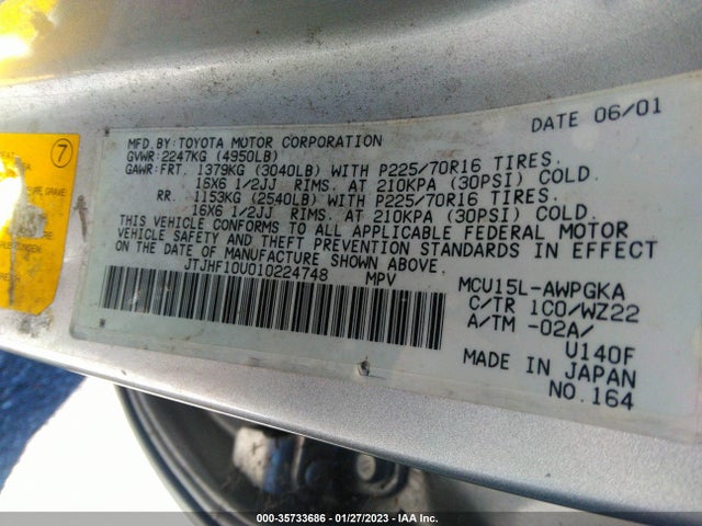 JTJHF10U010224748 Lexus RX 300