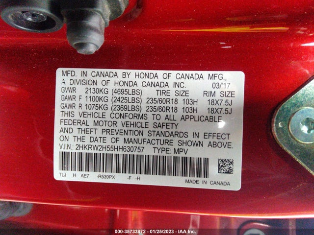 Honda CR-V EX 2017 2HKRW2H55HH630757 Image 11
