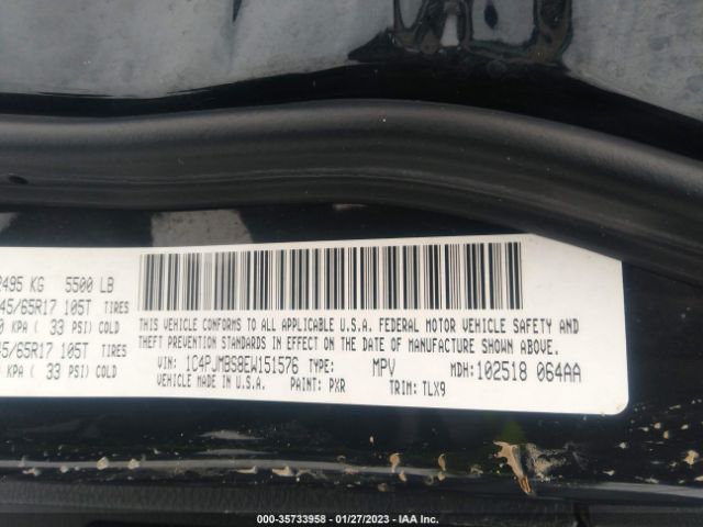 1C4PJMBS8EW151576 Jeep Cherokee Trailhawk