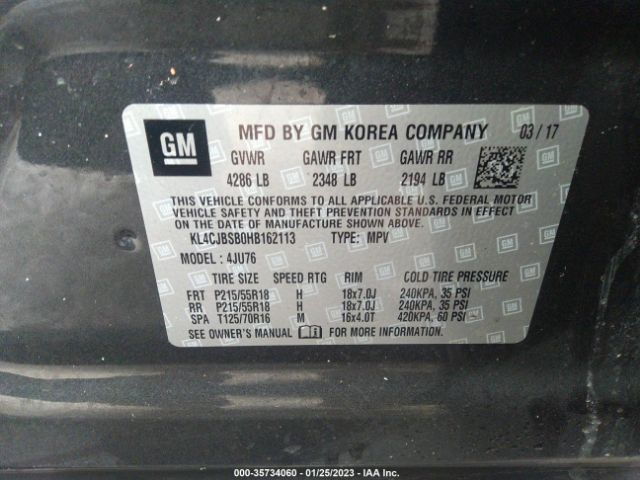 KL4CJBSB0HB162113 Buick Encore Preferred Ii