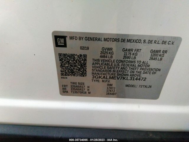 3GKALMEV7KL314472 GMC Terrain Sle