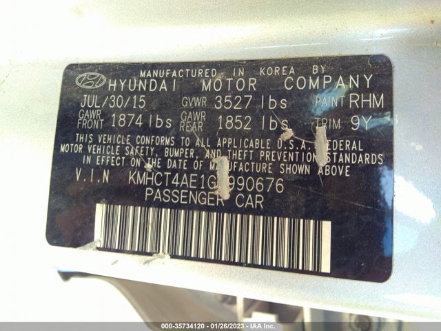 Hyundai ACCENT SE 2016 KMHCT4AE1GU990676 Image 11