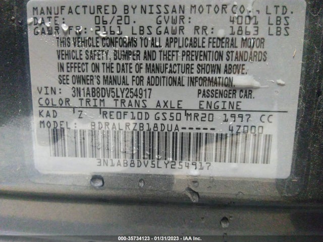 Nissan SENTRA SR 2020 3N1AB8DV5LY254917 Image 9