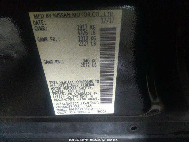 Nissan Altima 2.5 Sv 2018 1N4AL3AP3JC164941 Image 10