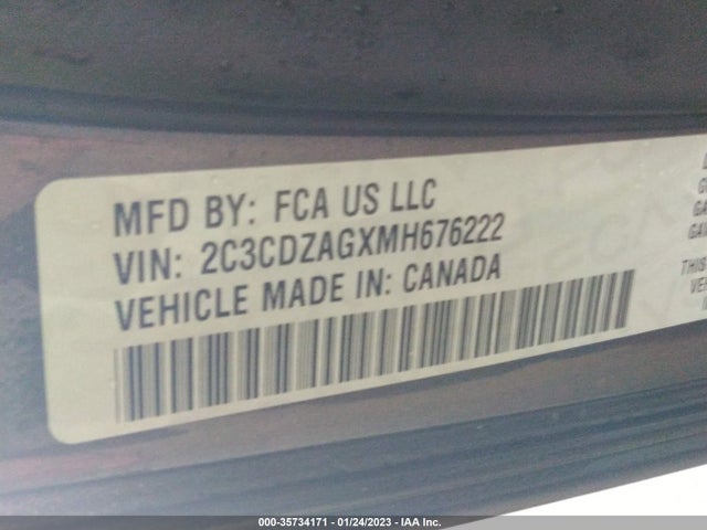 Dodge Challenger Sxt 2021 2C3CDZAGXMH676222 Image 10