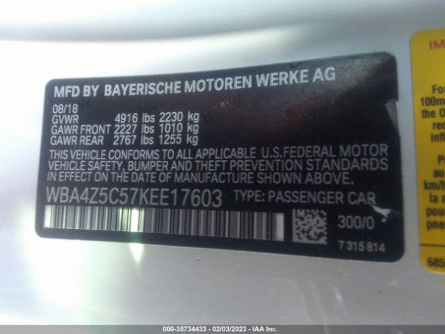 WBA4Z5C57KEE17603 BMW 4 Series 440i
