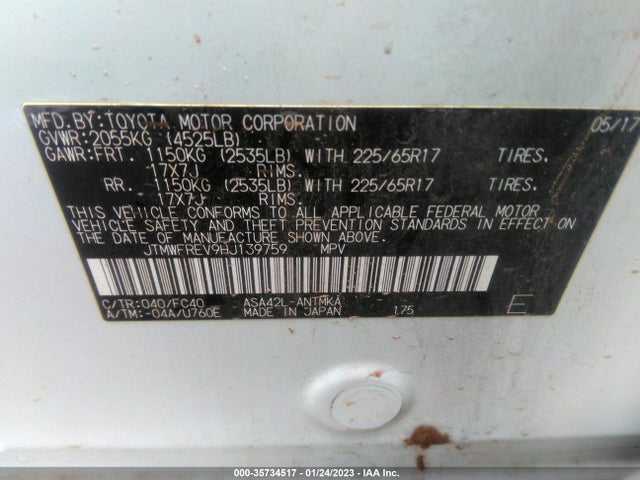 Toyota RAV4 2017 JTMWFREV9HJ139759 Image 10