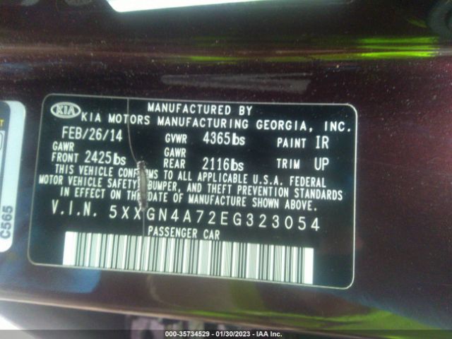 5XXGN4A72EG323054 KIA OPTIMA EX