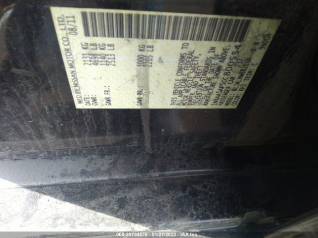 1N4AA5AP5CC800554 Nissan Maxima 3.5 Sv W/premium Pkg
