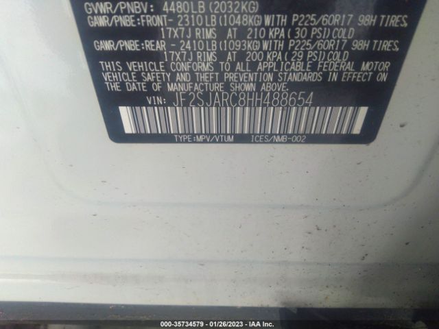 JF2SJARC8HH488654 Subaru Forester Limited