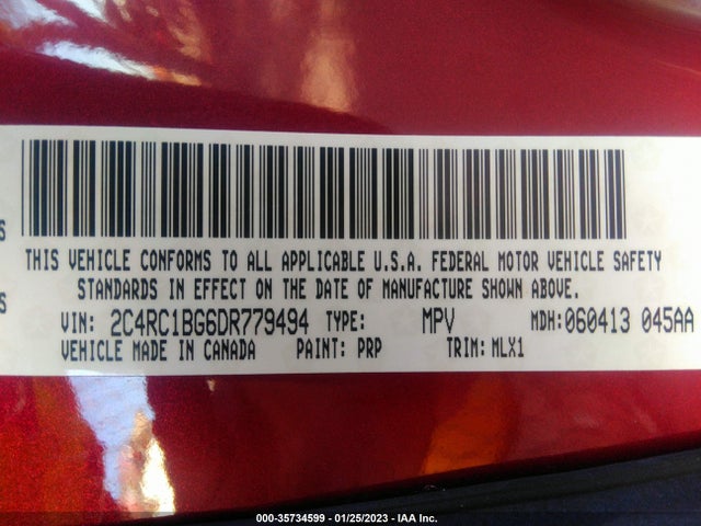 2C4RC1BG6DR779494 Chrysler Town & Country Touring