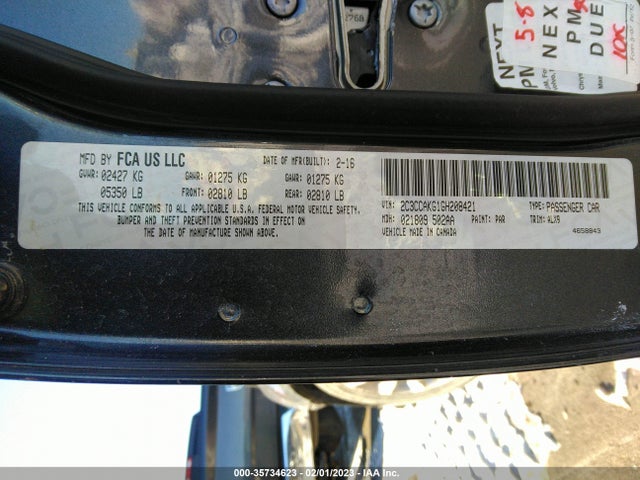 2C3CCAKG1GH208421 Chrysler 300 300c