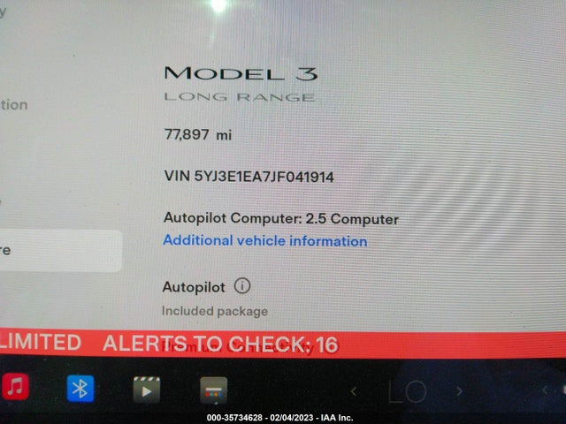 Tesla Model 3 Range Battery 2018 5YJ3E1EA7JF041914 Image 7