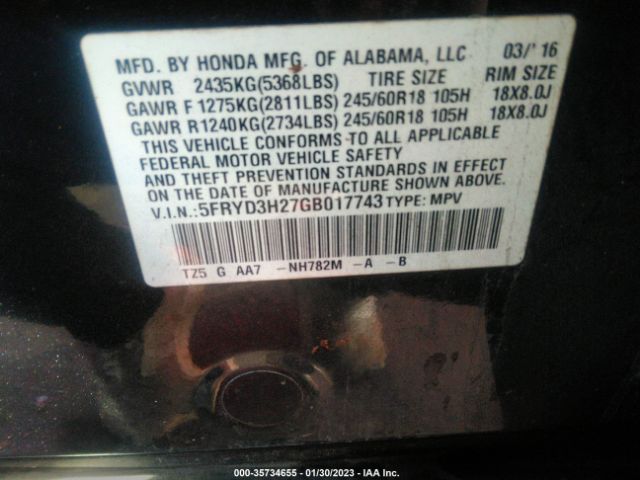 5FRYD3H27GB017743 Acura Mdx Acurawatch Plus Package