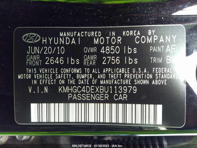 Hyundai Genesis 2011 KMHGC4DEXBU113979 Image 9