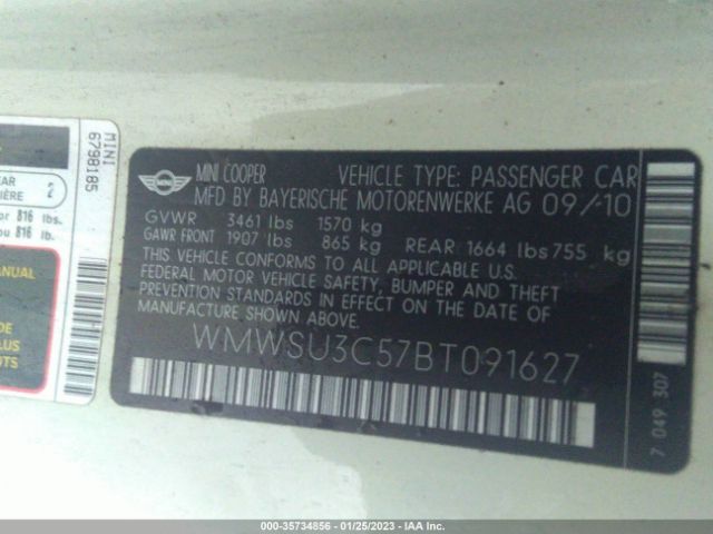 WMWSU3C57BT091627 Mini COOPER HARDTOP