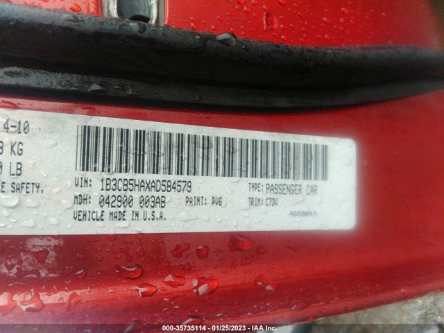 Dodge Caliber Heat 2010 1B3CB5HAXAD584579 Image 9