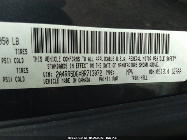 2A4RR5DGXBR713072 Chrysler Town & Country Touring