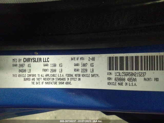 1C3LC56R58N215237 Chrysler Sebring Touring