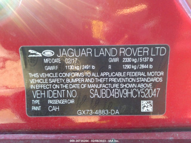 SAJBD4BV9HCY52047 Jaguar XF