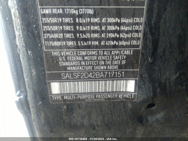 Land Rover RANGE ROVER SPORT 2011 SALSF2D42BA717151 Image 9