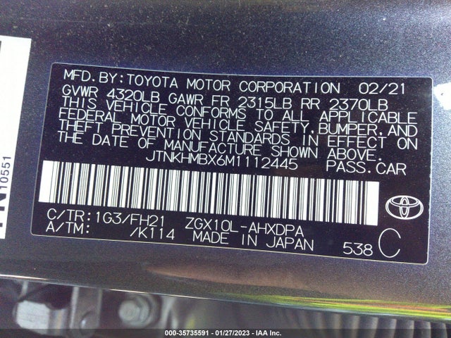 Toyota C-HR 2021 JTNKHMBX6M1112445 Image 10