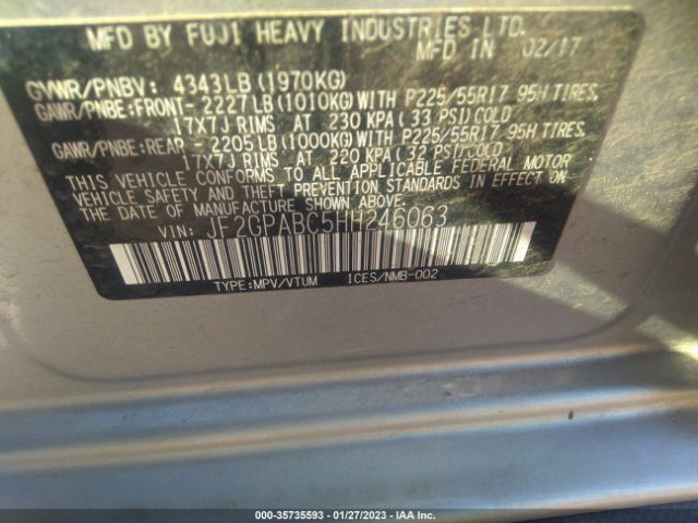 JF2GPABC5HH246063 Subaru Crosstrek Premium