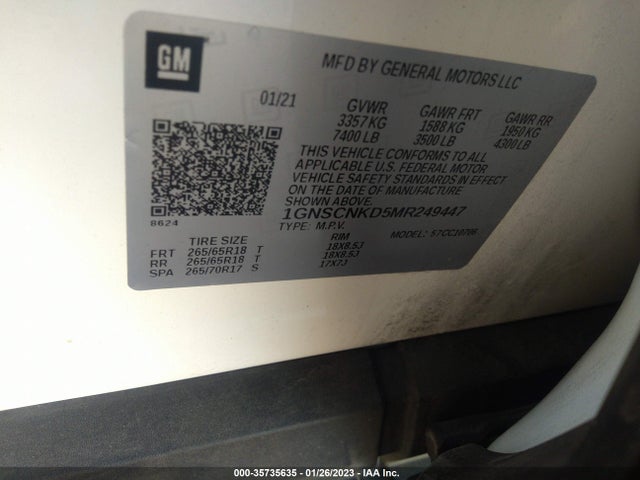 Chevrolet Tahoe Lt 2021 1GNSCNKD5MR249447 Image 9