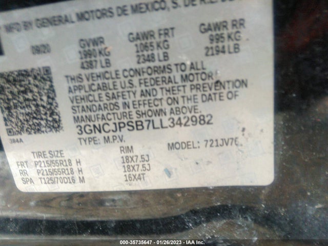 Chevrolet Trax Lt 2020 3GNCJPSB7LL342982 Image 9