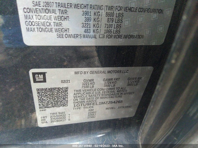 GMC Sierra 1500 Denali 2021 1GTU9FEL1MZ254265 Image 11