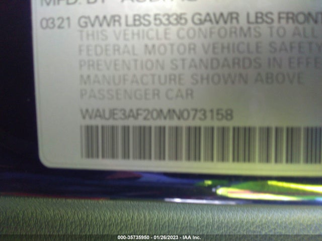 2021 Audi A6, VIN: WAUE3AF20MN073158