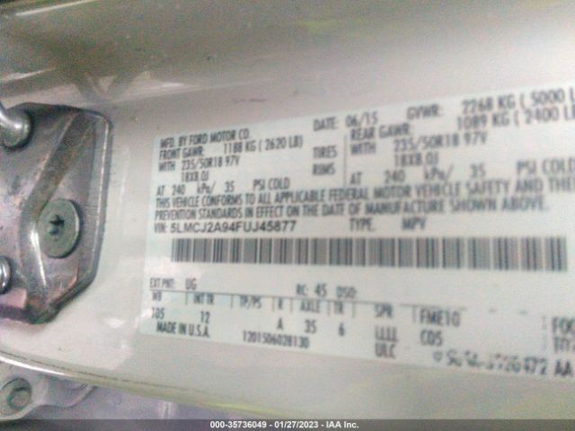 5LMCJ2A94FUJ45877 Lincoln MKC