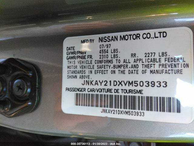 1997 INFINITI J30 VIN: JNKAY21DXVM503933