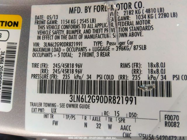 3LN6L2G90DR821991 Lincoln MKZ
