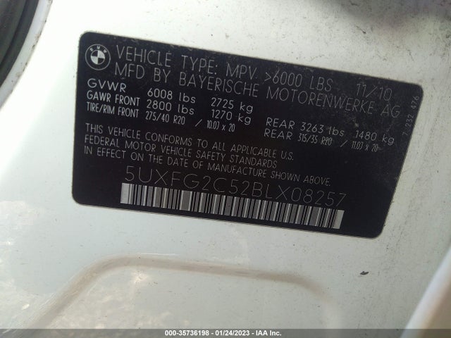 BMW X6 2011 5UXFG2C52BLX08257 Image 9