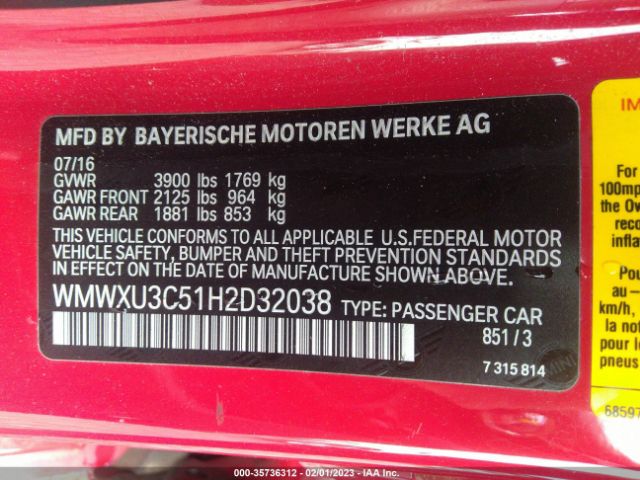 WMWXU3C51H2D32038 Mini Hardtop 4 Door Cooper S