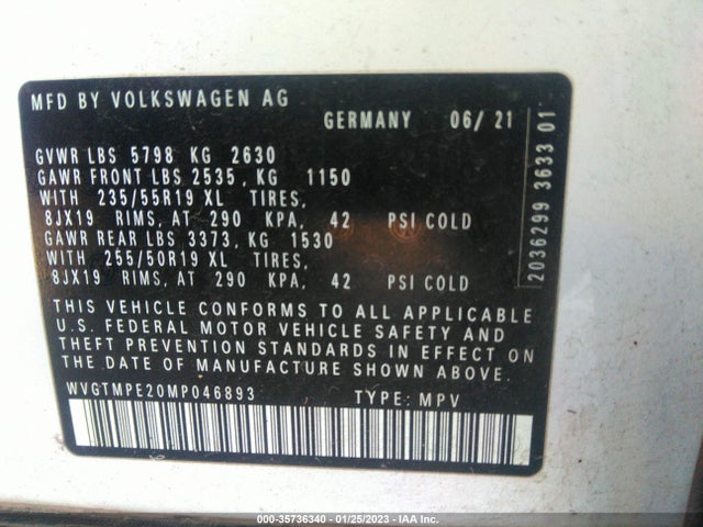 Volkswagen ID.4 PRO S 2021 WVGTMPE20MP046893 Image 9