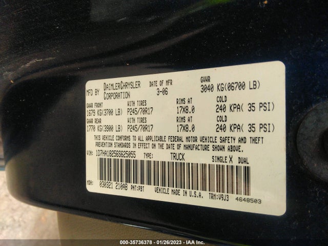 Dodge Ram 1500 Slt 2006 1D7HA18256S625055 Image 10
