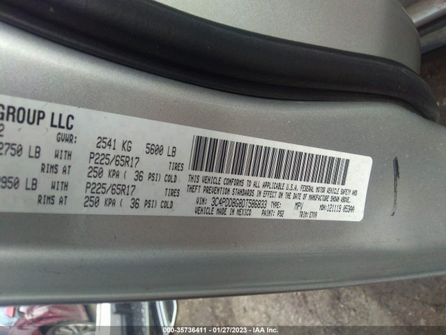 2013 DODGE JOURNEY SXT VIN: 3C4PDDBG8DT586833