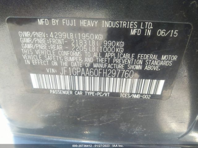 JF1GPAA60FH297760 Subaru Impreza Wagon 2.0i