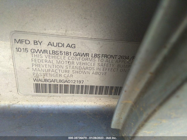 2016 Audi S4, VIN: WAUBGAFL8GA012197