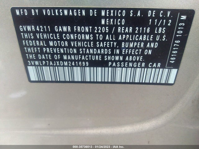 3VWLP7AJXDM241699 Volkswagen Jetta Sedan Sel W/nav