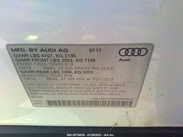WA1BCCFS6JR010923 Audi Q3 Premium/sport Premium