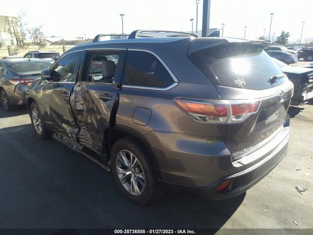 2015 TOYOTA HIGHLANDER XLE VIN: 5TDKKRFHXFS107034