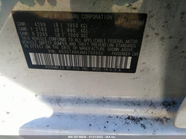 Subaru Impreza 2021 4S3GTAB64M3700900 Image 9