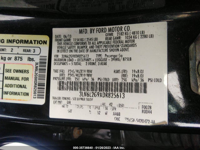 Lincoln MKZ 2013 3LN6L2G9XDR825613 Image 9