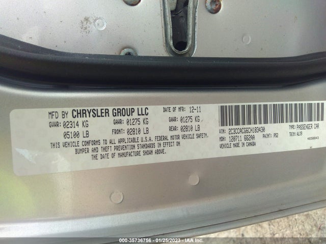 2012 CHRYSLER 300 LIMITED VIN: 2C3CCACG6CH183430